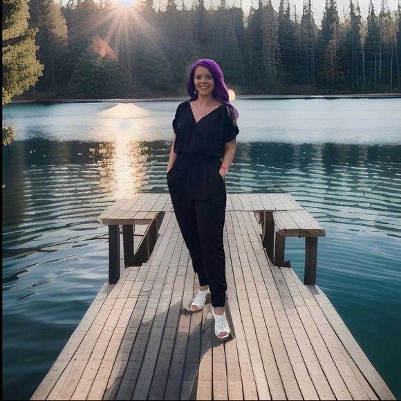 Sexy Elegant Jumpsuit 4 Womens Dressy 1Pc Romper Cold Shoulder Slit Sleek Suit - Picture 11 of 16